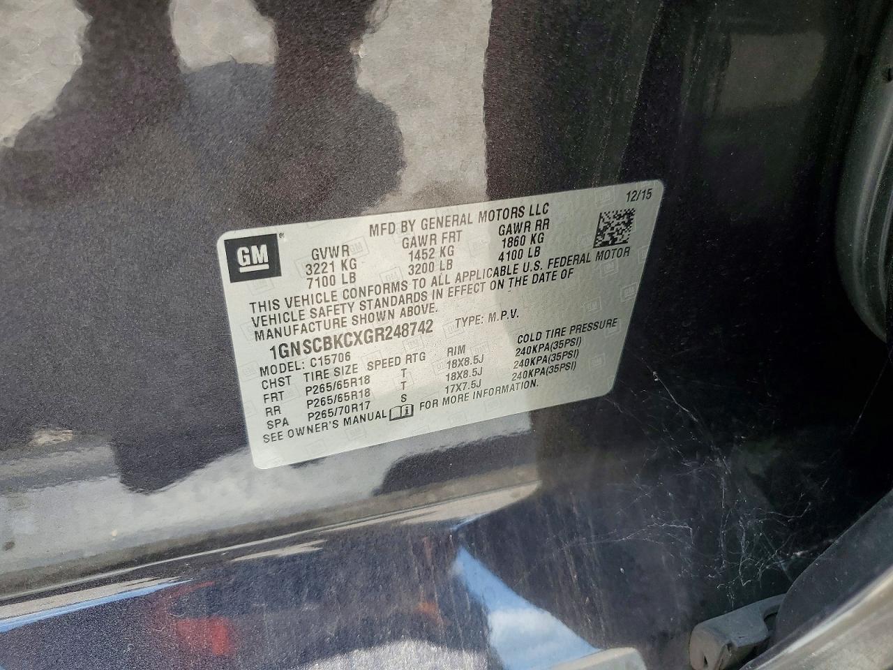 2016 Chevrolet Tahoe C1500 Lt - zdjęcie 12