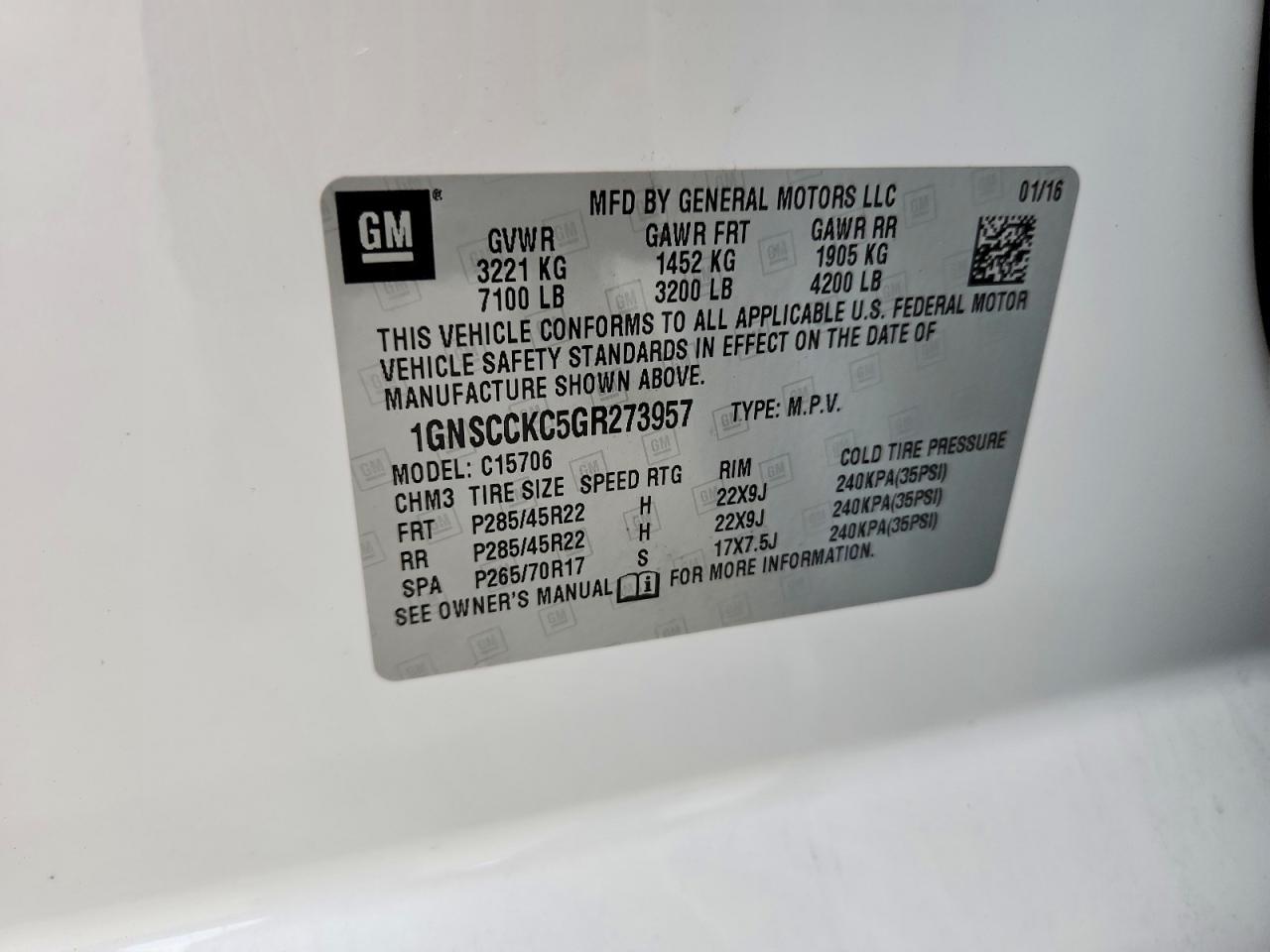 2016 Chevrolet Tahoe C1500 Ltz - zdjęcie 13