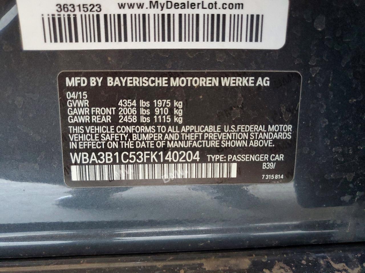 2015 BMW 320 I - zdjęcie 12