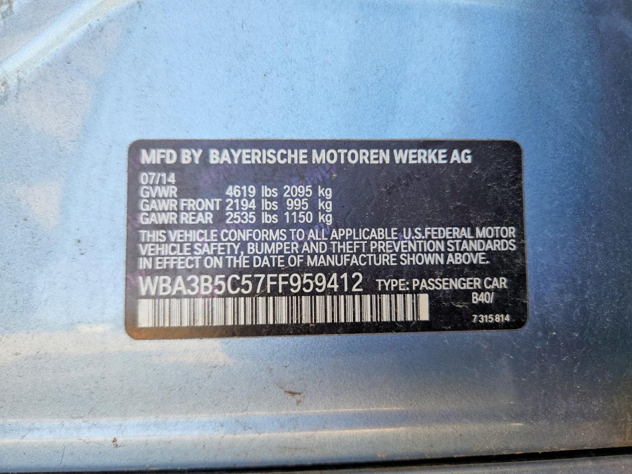 2015 BMW Seria 3 328i - zdjęcie 12