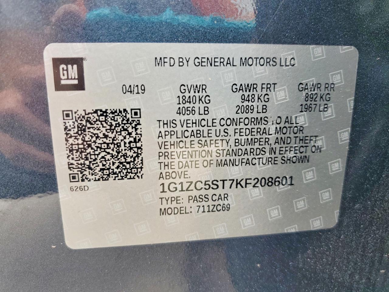 2019 Chevrolet Malibu Ls - zdjęcie 12