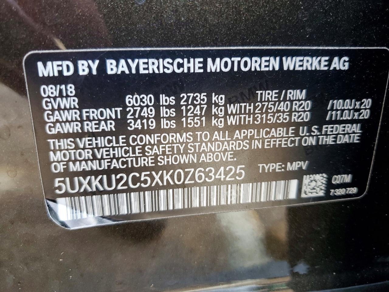 2019 BMW X6 xDrive35I - zdjęcie 12