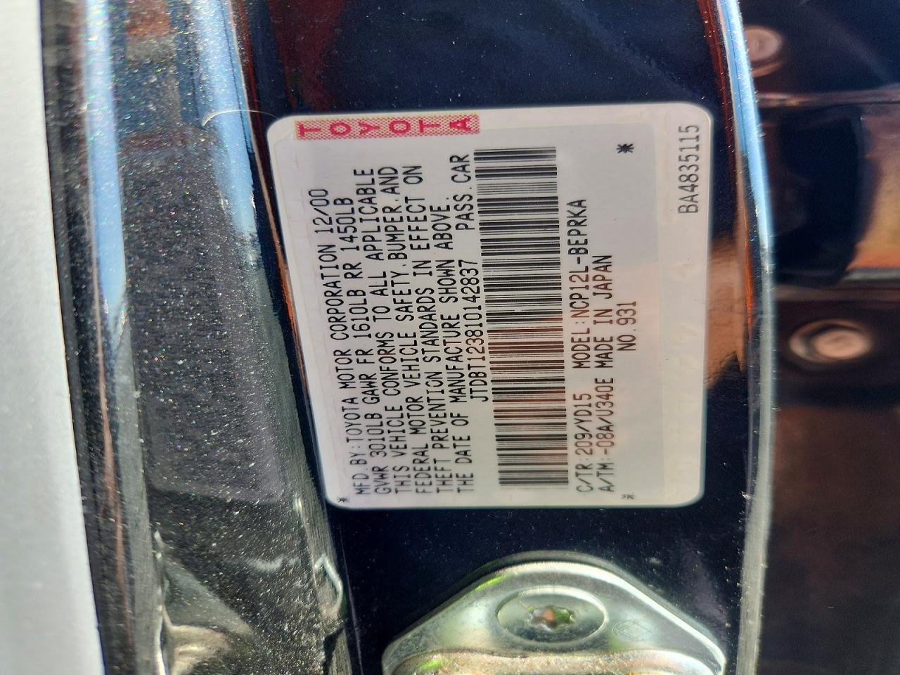 2001 Toyota Echo Base - zdjęcie 13