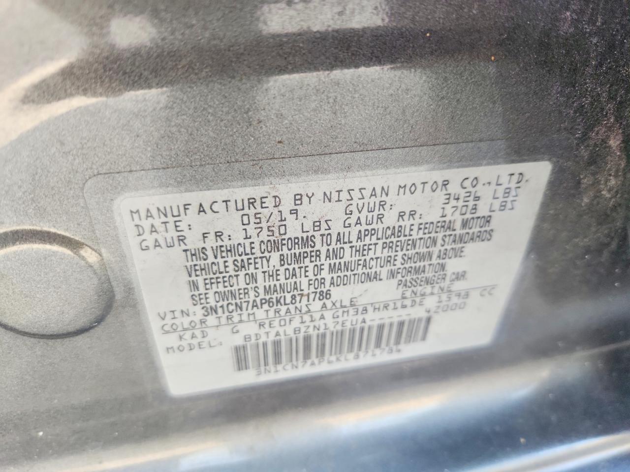 2019 Nissan Versa Sv - zdjęcie 12