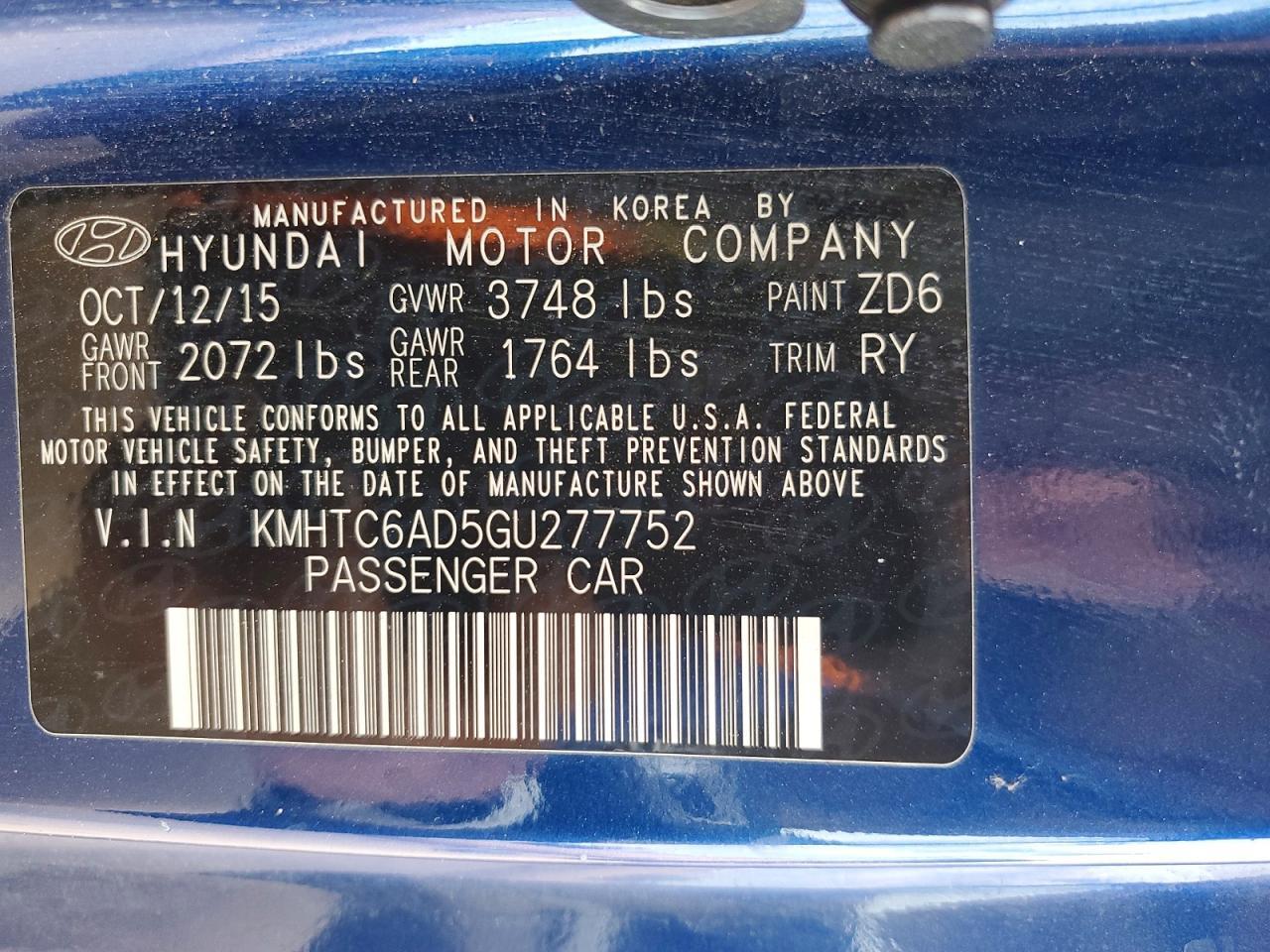 2016 Hyundai Veloster Base - zdjęcie 12