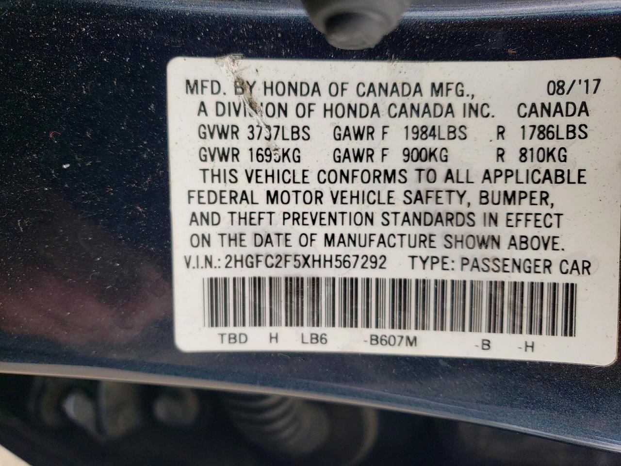 2017 Honda Civic Lx - zdjęcie 12
