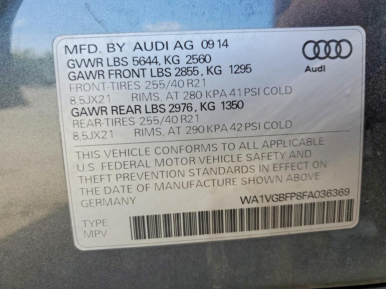 2015 Audi Sq5 Prestige - zdjęcie 13