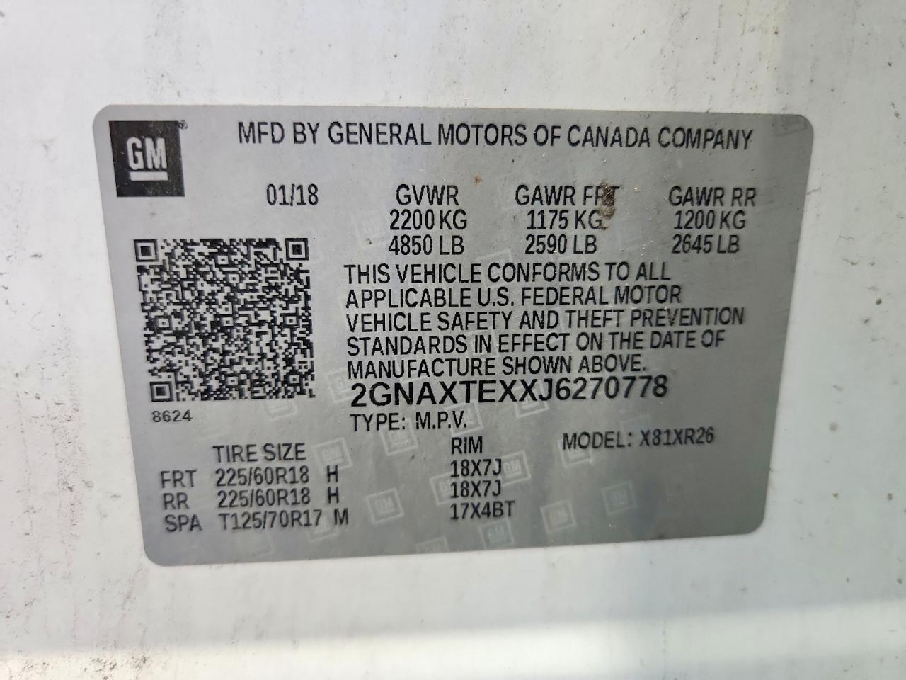 2018 Chevrolet Equinox Lt - zdjęcie 13