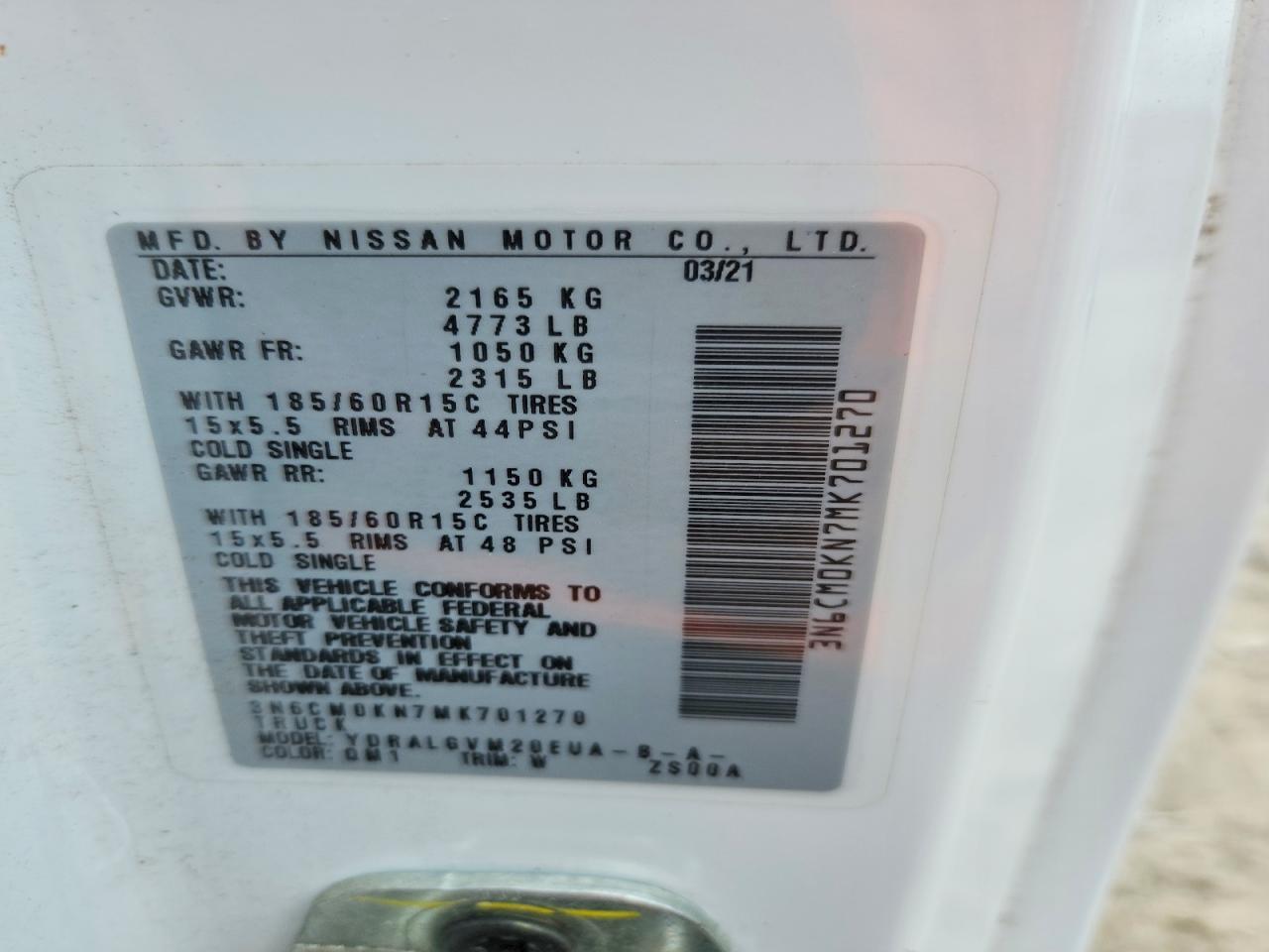 2021 Nissan Nv200 Sv - zdjęcie 14
