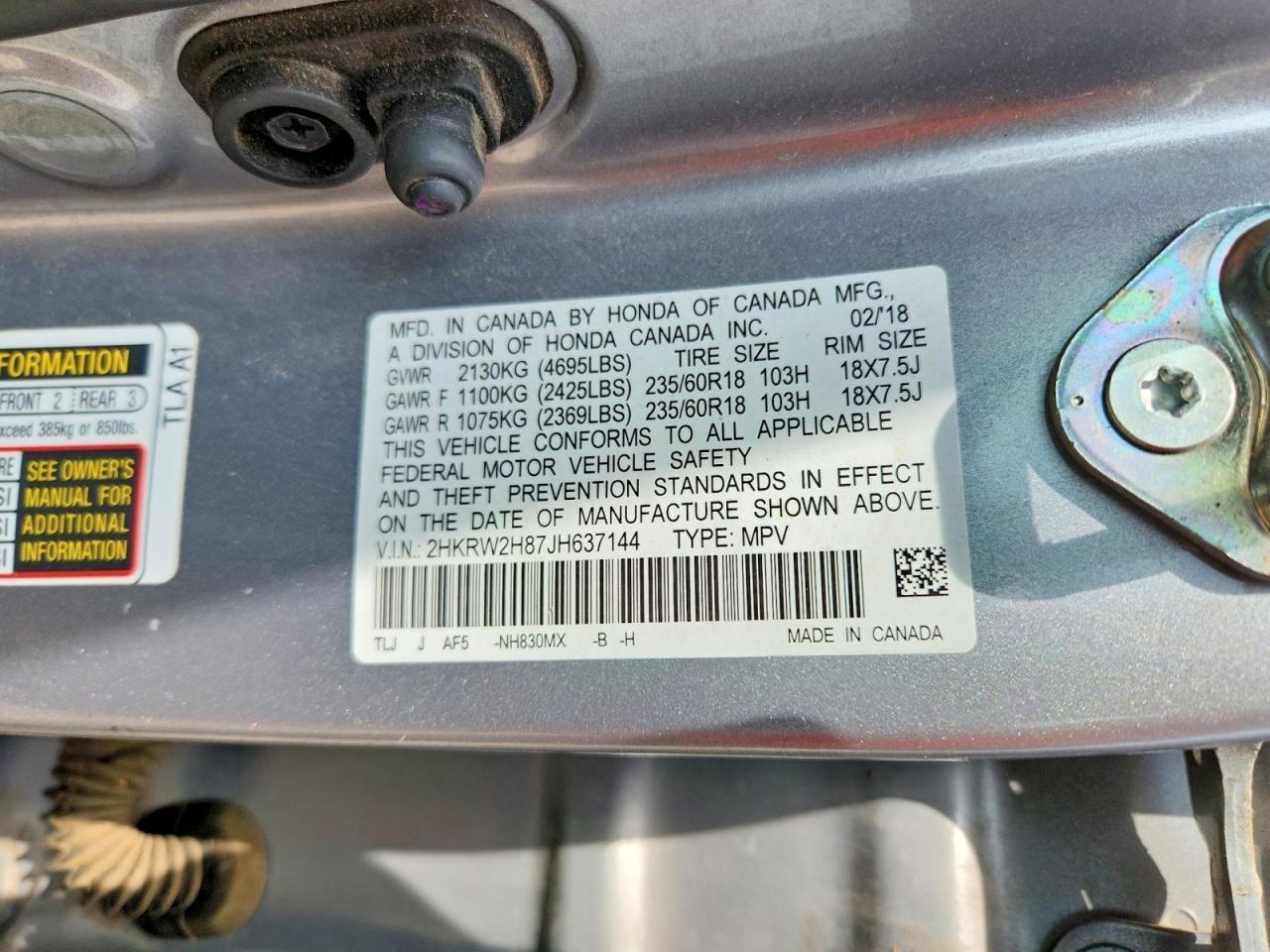 2018 Honda Cr-V Exl - zdjęcie 13