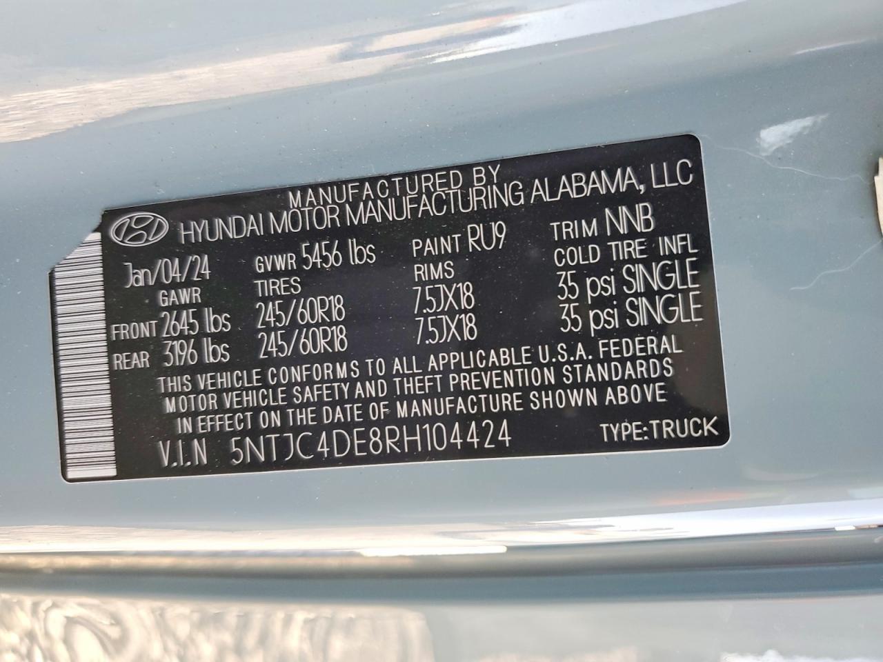 2024 Hyundai Santa Cruz Sel - zdjęcie 13
