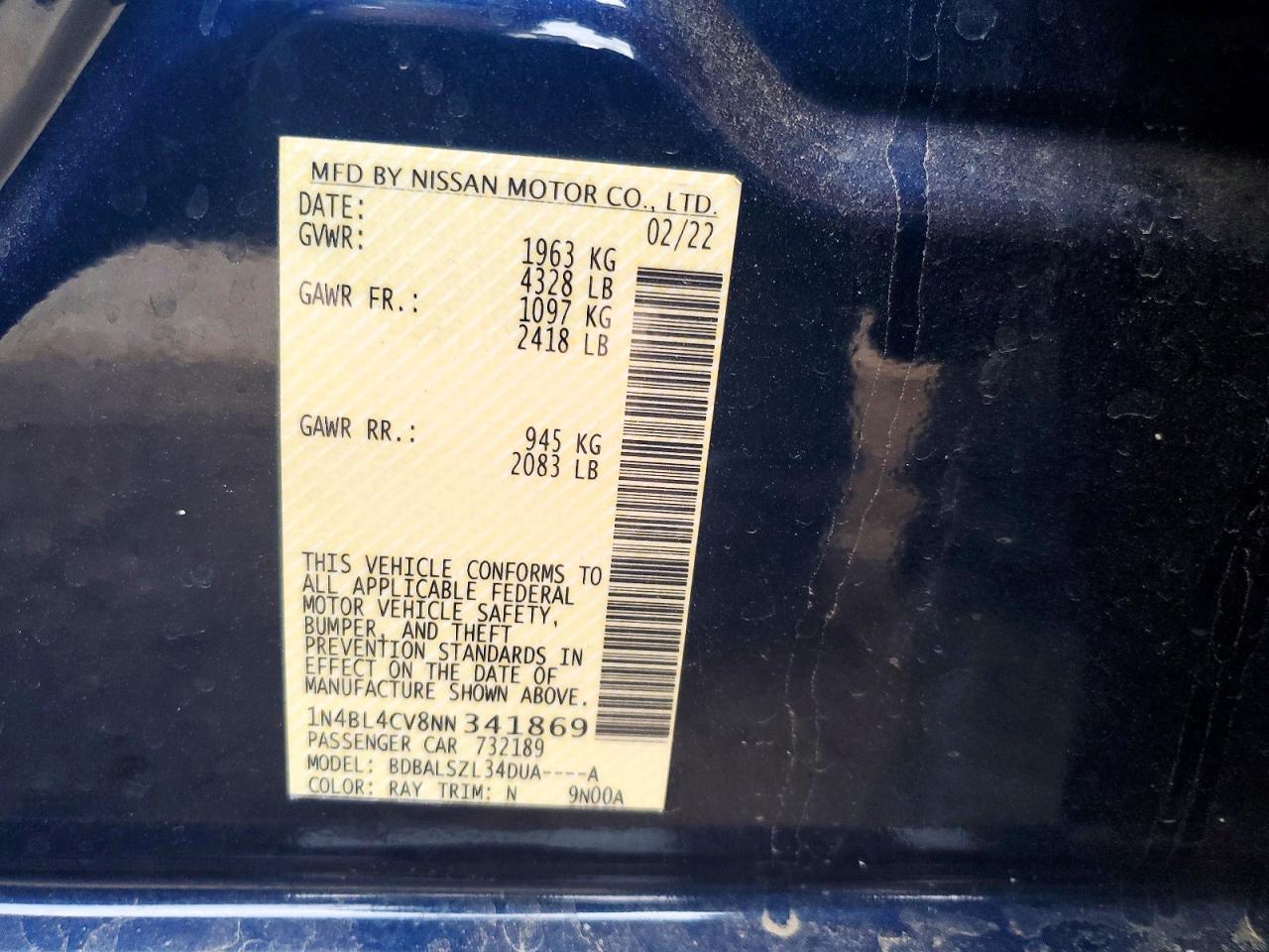 2022 Nissan Altima Sr - zdjęcie 12