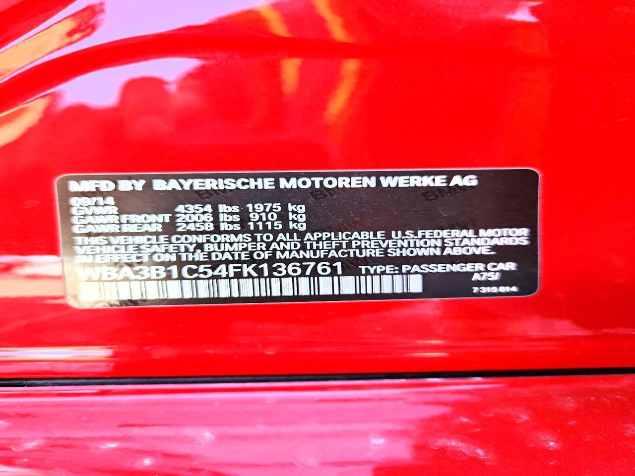 2015 BMW 320 I - zdjęcie 12