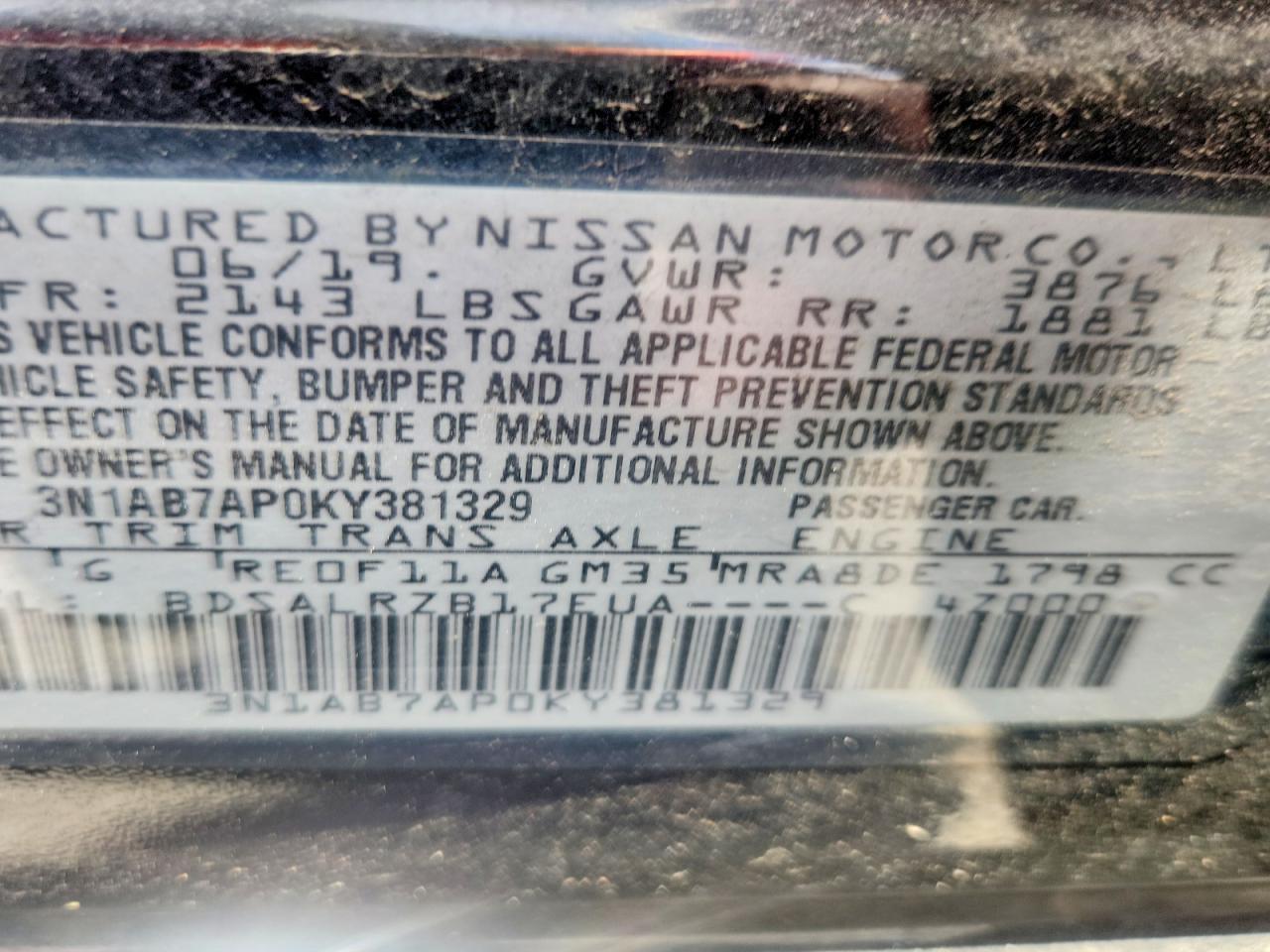2019 Nissan Sentra Sr - zdjęcie 12