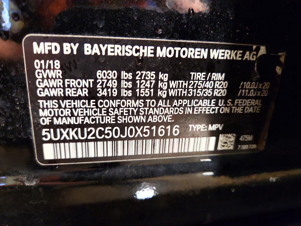 2018 BMW X6 xDrive35I - zdjęcie 13