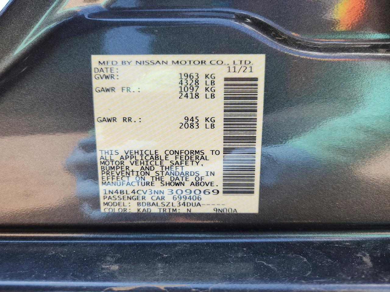 2022 Nissan Altima Sr - zdjęcie 12