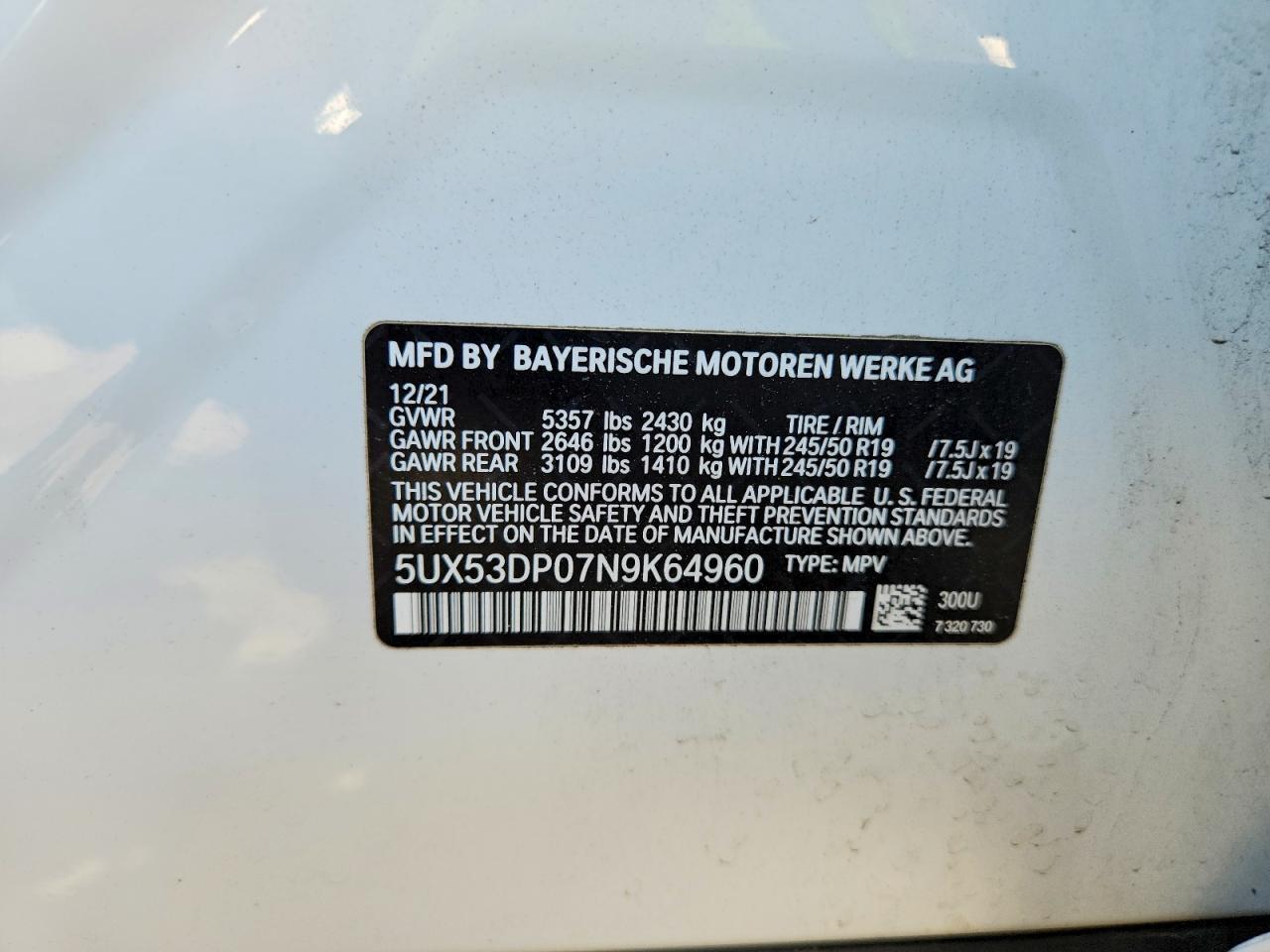 2022 BMW X3 xDrive30I - zdjęcie 13
