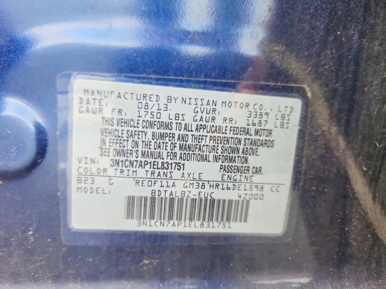 2014 Nissan Versa 1.6 Sv - zdjęcie 13