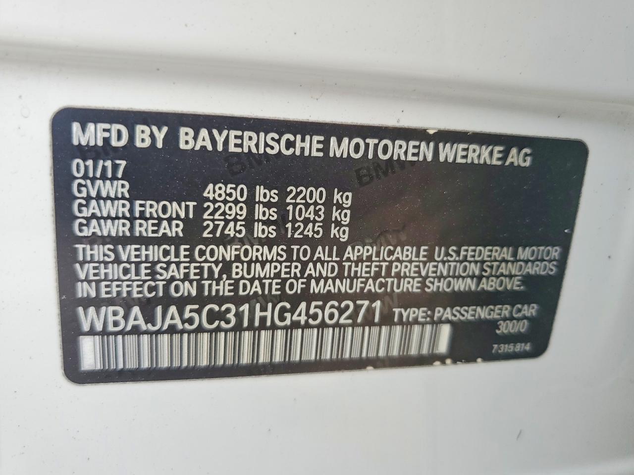 2017 BMW 530 I - zdjęcie 12