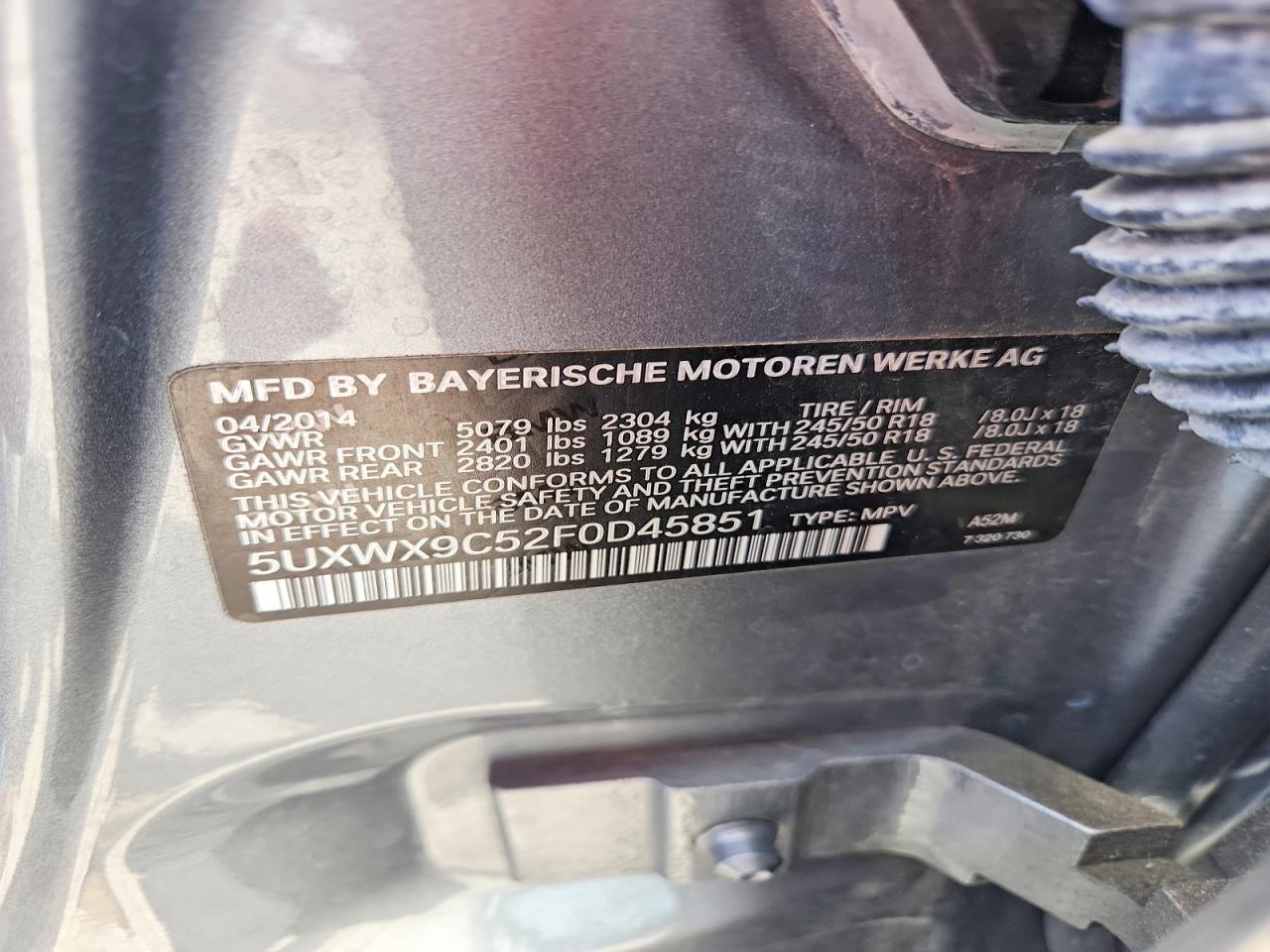 2015 BMW X3 xDrive28I - zdjęcie 14