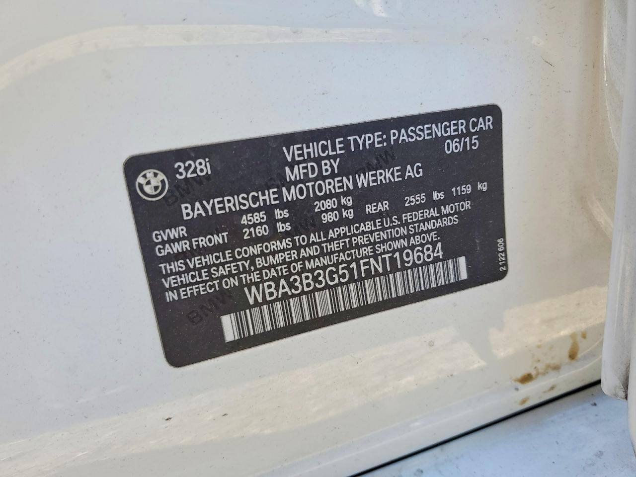 2015 BMW Seria 3 328i - zdjęcie 12