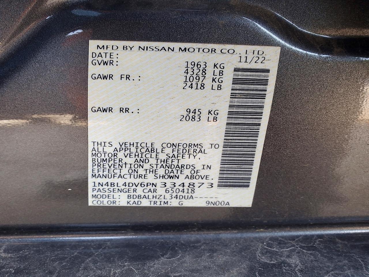 2023 Nissan Altima Sv - zdjęcie 12