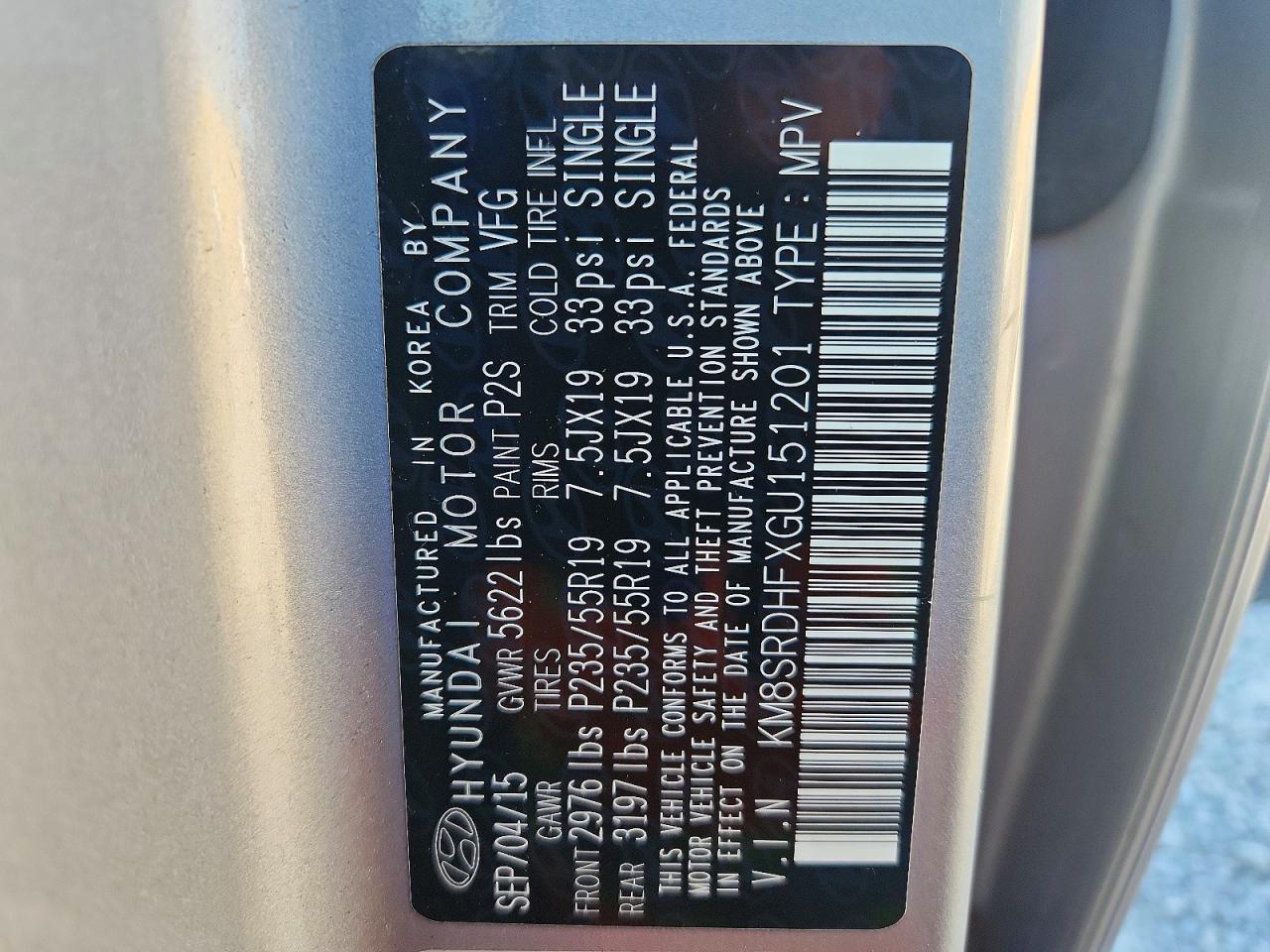 2016 Hyundai Santa Fe Limited - zdjęcie 13
