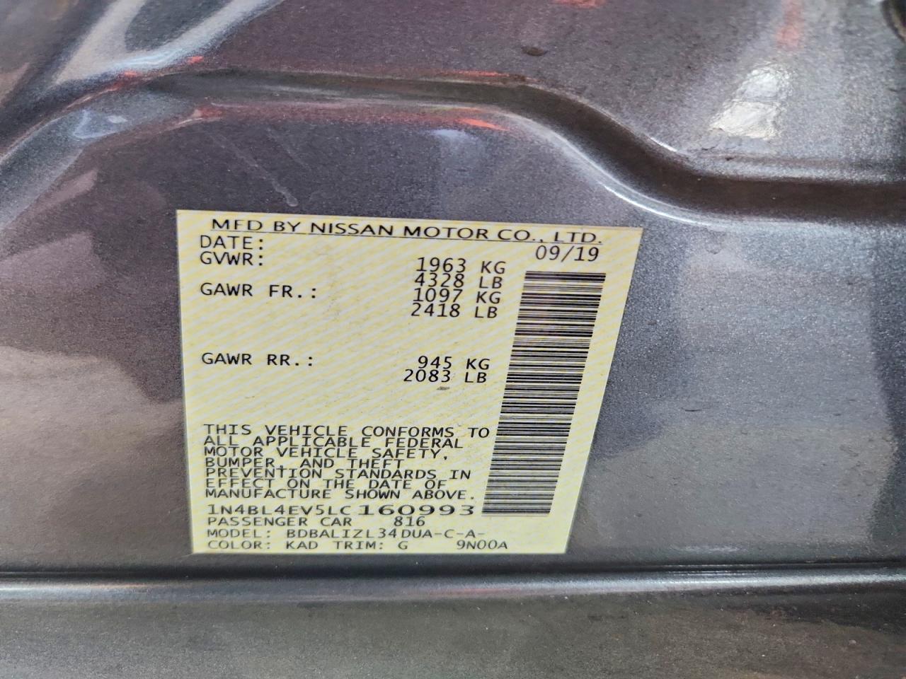 2020 Nissan Altima Sl - zdjęcie 13