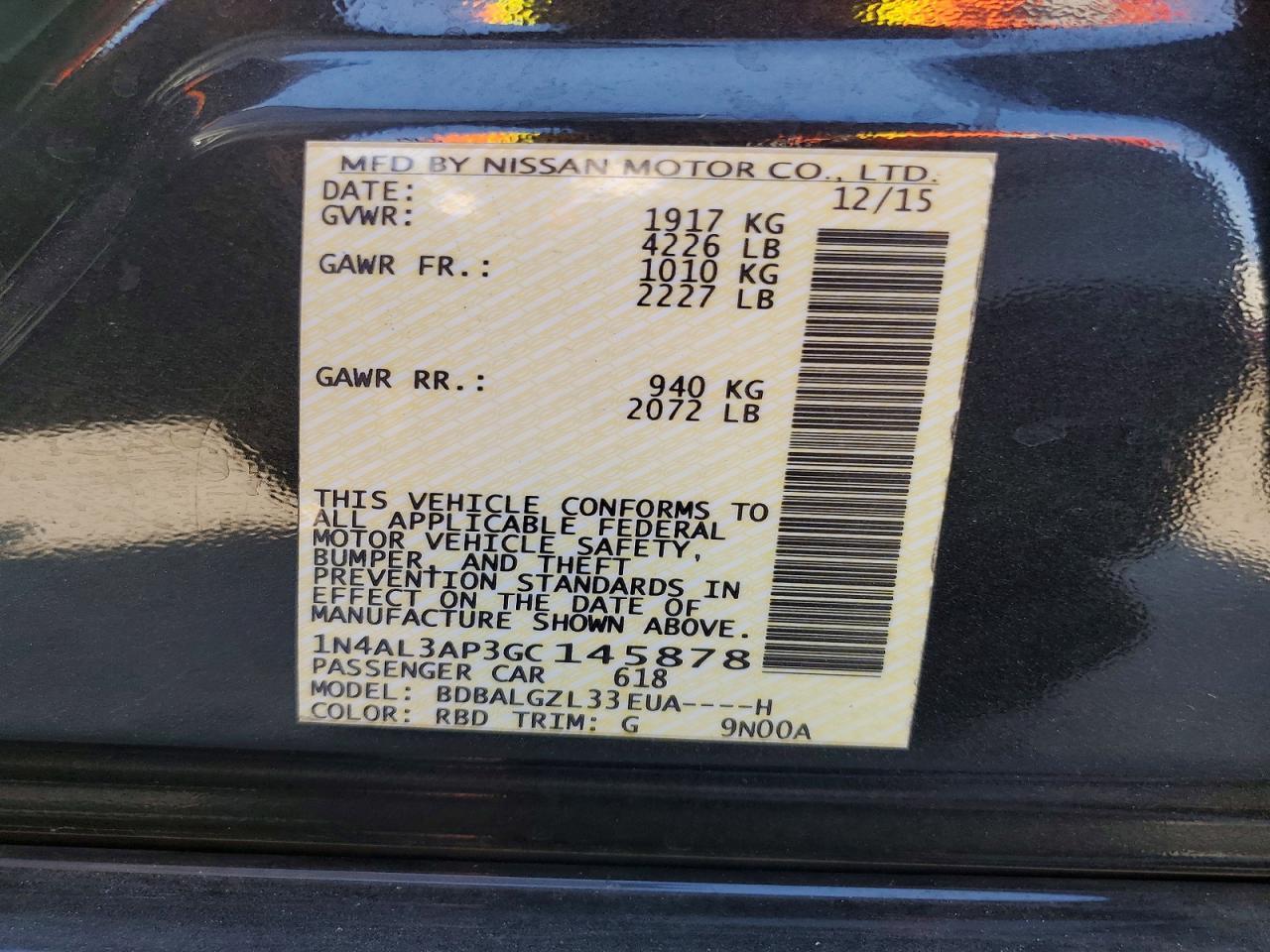 2016 Nissan Altima 2.5 S - zdjęcie 12
