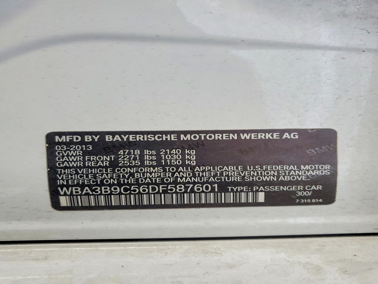 2013 BMW Seria 3 335i - zdjęcie 12