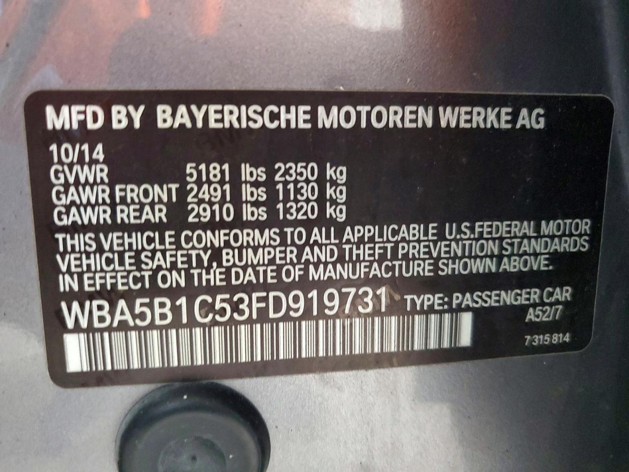 2015 BMW 535 I - zdjęcie 12