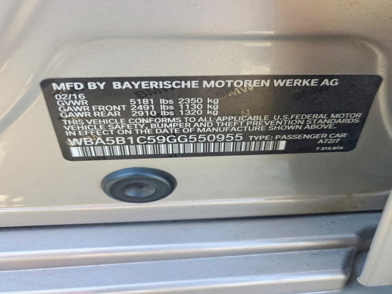 2016 BMW 535 I - zdjęcie 12