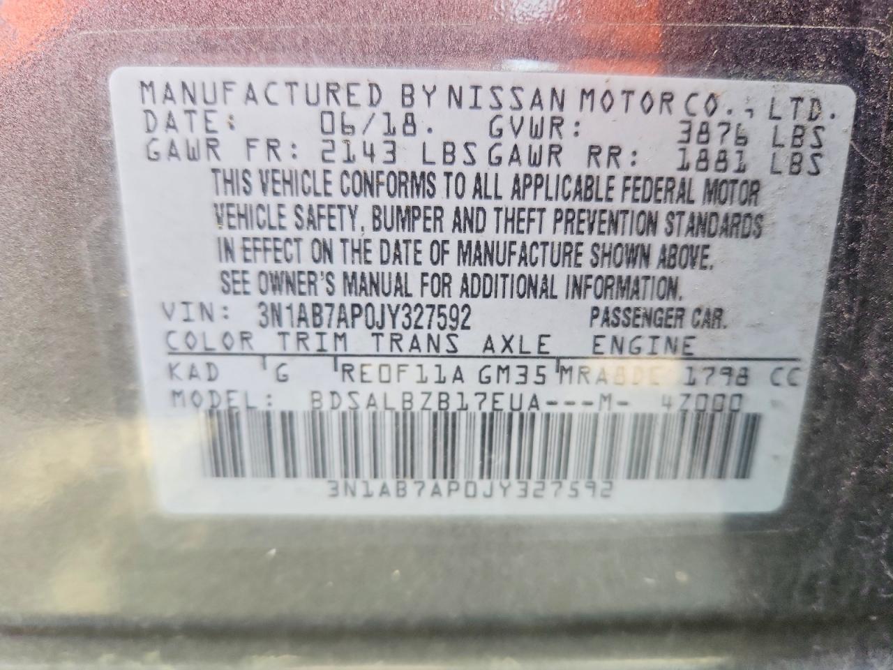 2018 Nissan Sentra S - zdjęcie 12