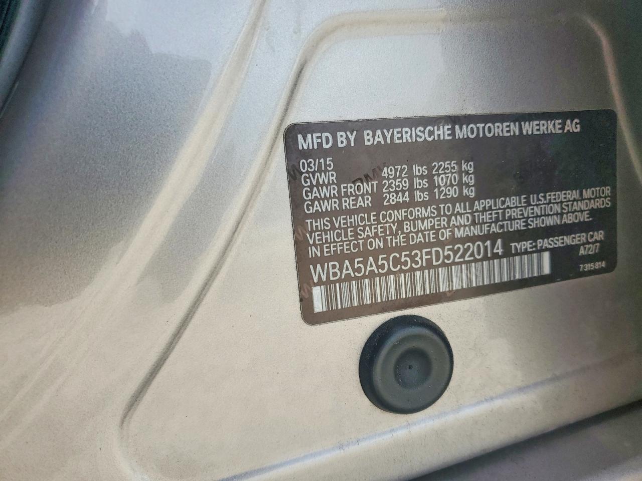 2015 BMW 528 I - zdjęcie 12