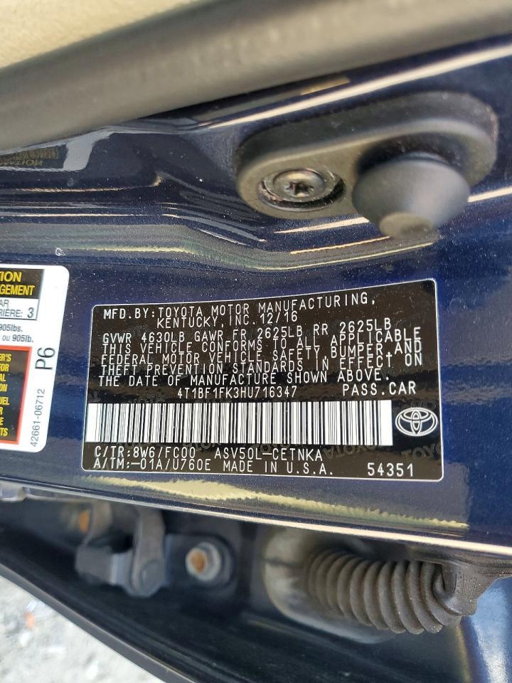 2017 Toyota Camry Le - zdjęcie 12