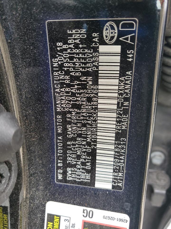 2019 Toyota Corolla Le - zdjęcie 12