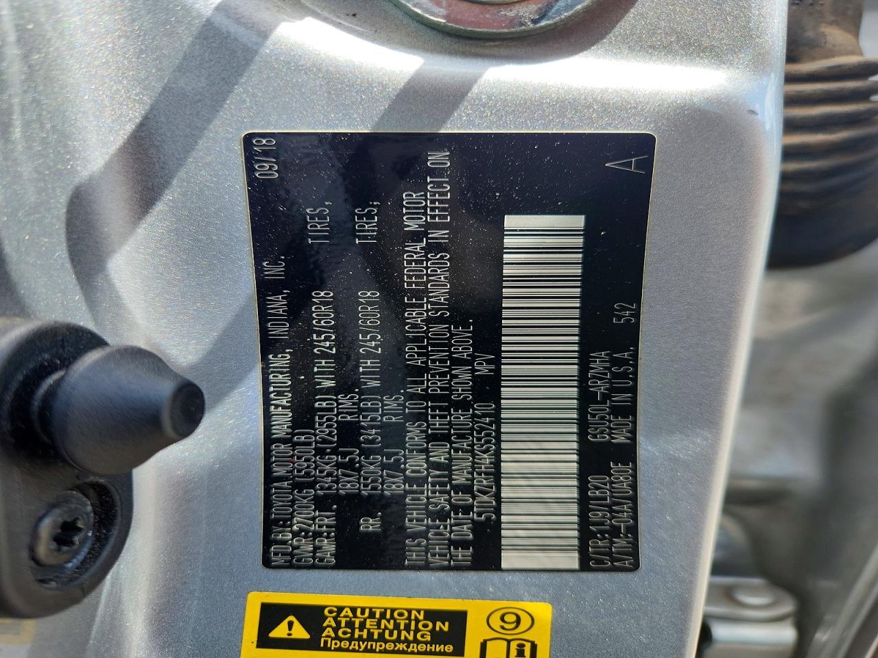 2019 Toyota Highlander Xle - zdjęcie 13