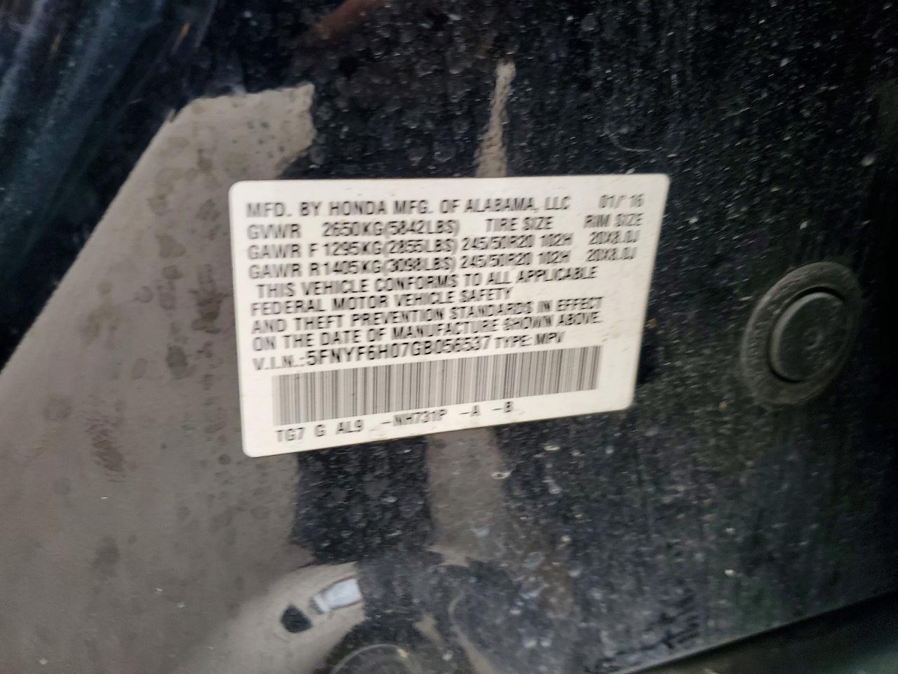 2016 Honda Pilot Elite - zdjęcie 13