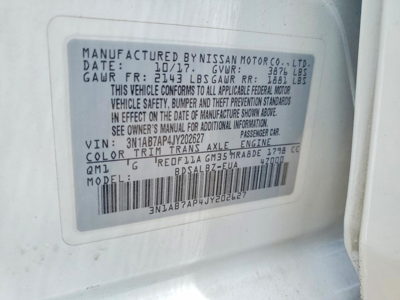 2018 Nissan Sentra S - zdjęcie 12