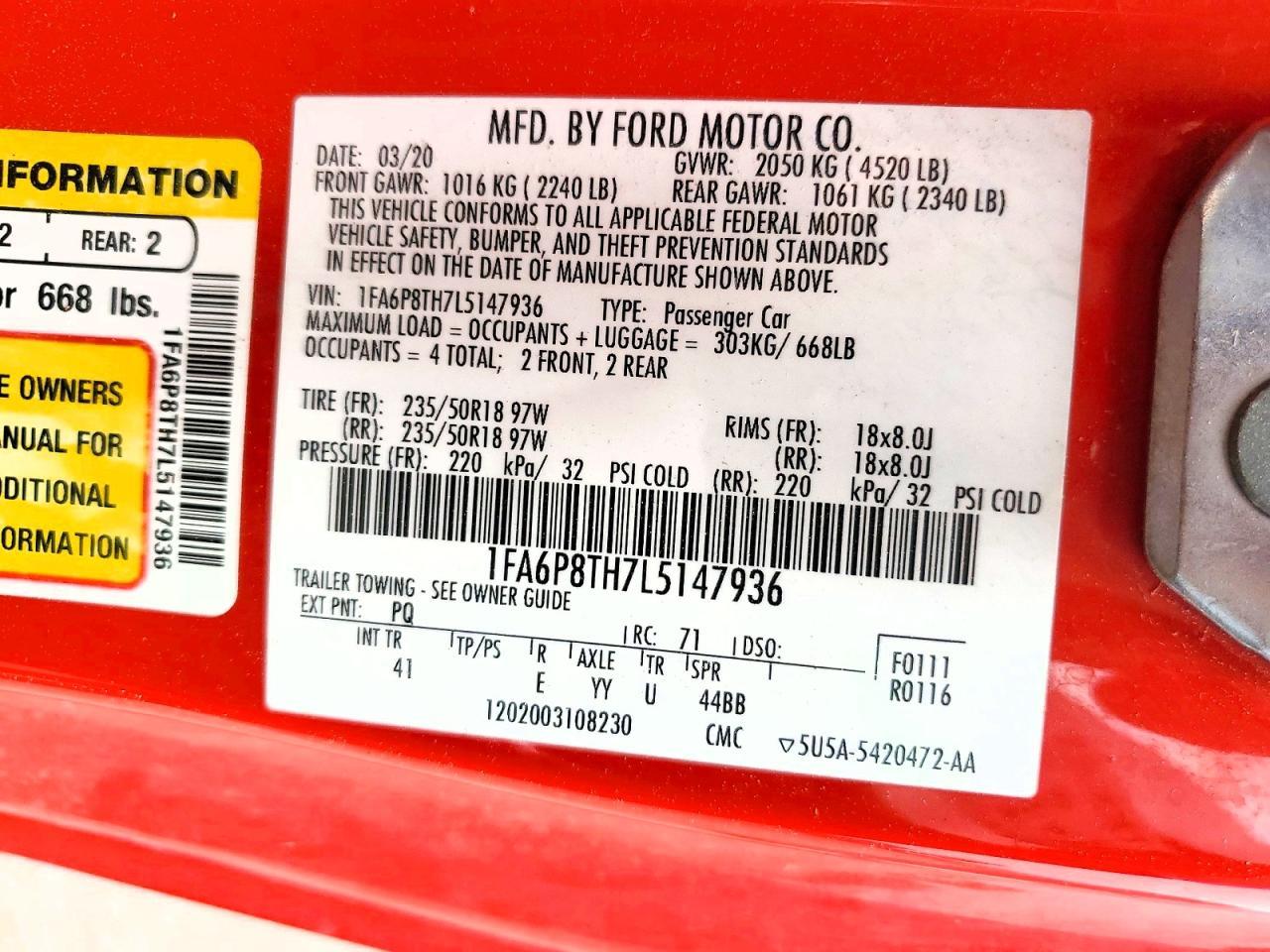 2020 Ford Mustang - zdjęcie 12