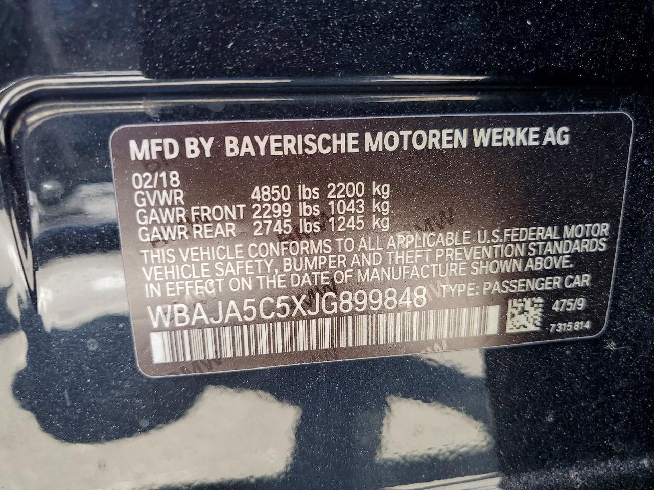 2018 BMW 530 I - zdjęcie 13