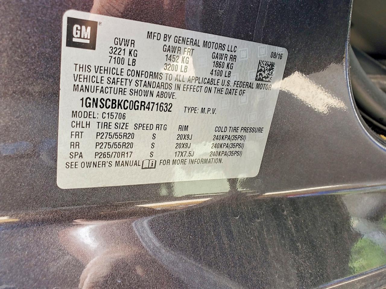 2016 Chevrolet Tahoe C1500 Lt - zdjęcie 12