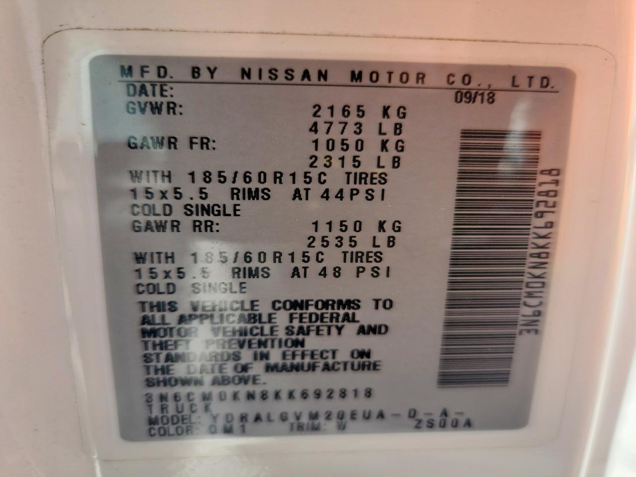 2019 Nissan Nv200 Sv - zdjęcie 13