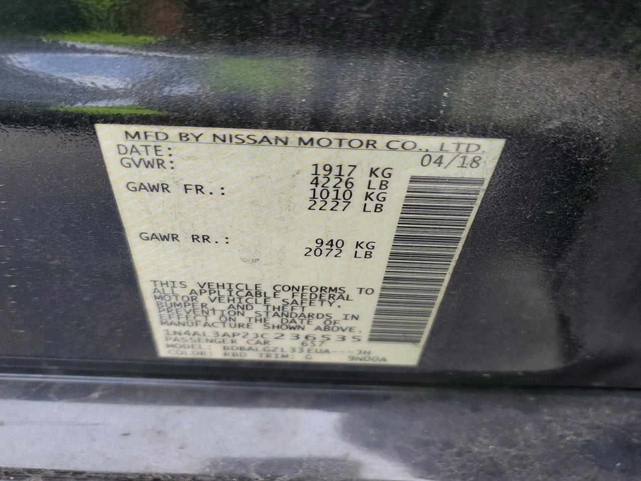 2018 Nissan Altima 2.5 S - zdjęcie 13