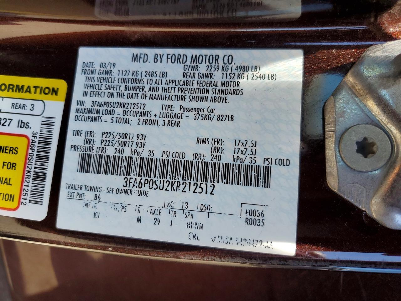2019 Ford Fusion Titanium - zdjęcie 12