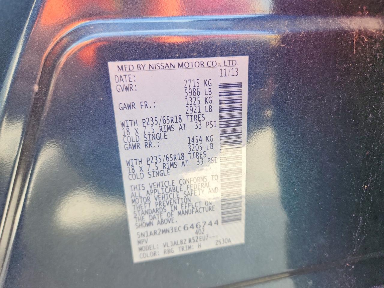 2014 Nissan Pathfinder S - zdjęcie 13