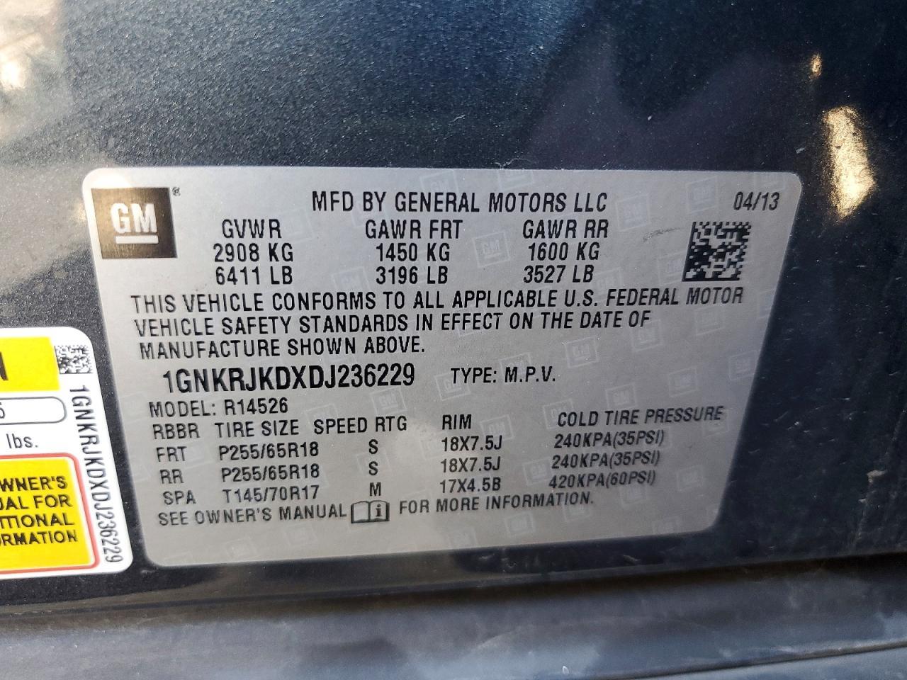 2013 Chevrolet Traverse Lt - zdjęcie 13