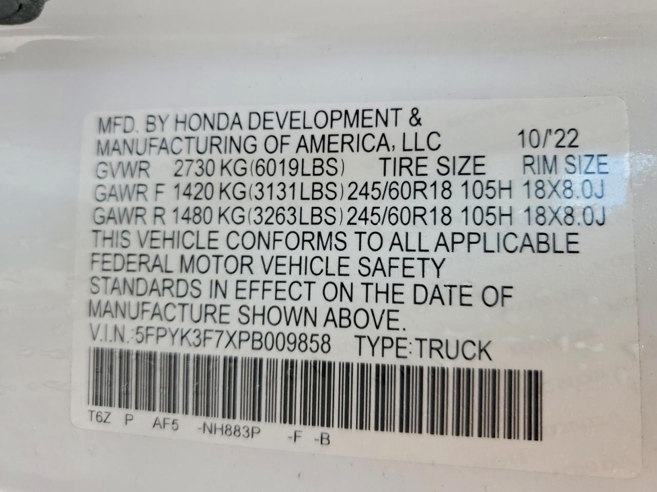 2023 Honda Ridgeline Rtl-E - zdjęcie 12