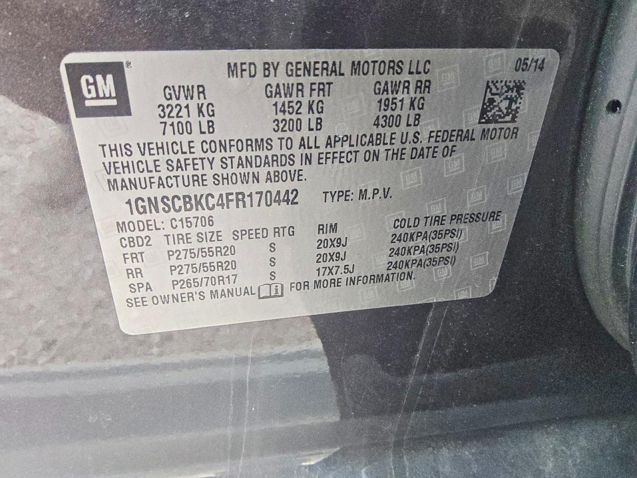 2015 Chevrolet Tahoe C1500 Lt - zdjęcie 13
