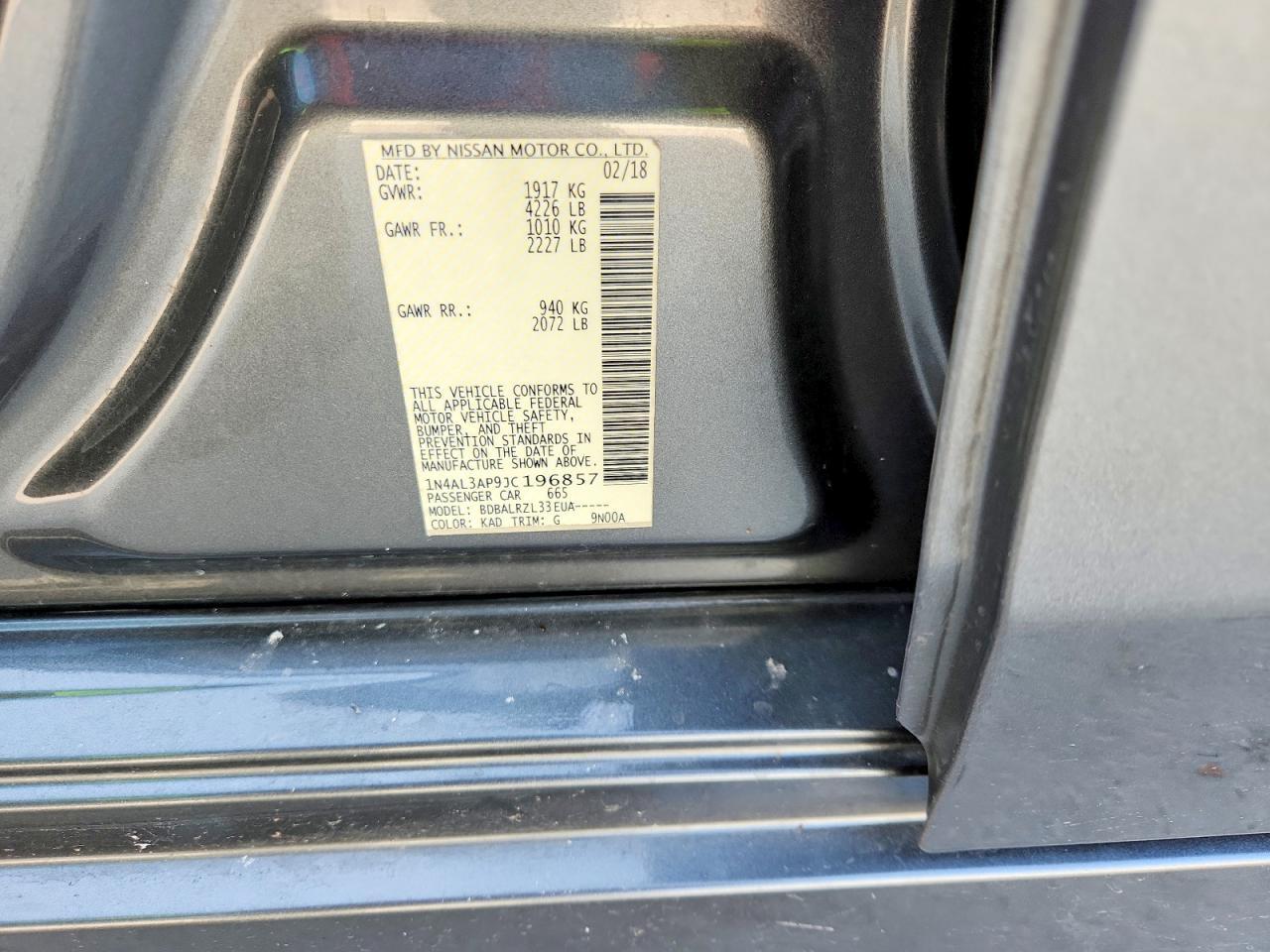 2018 Nissan Altima 2.5 Sl - zdjęcie 12
